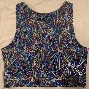 Rainbow reflective Freedom Rave Wear crop top